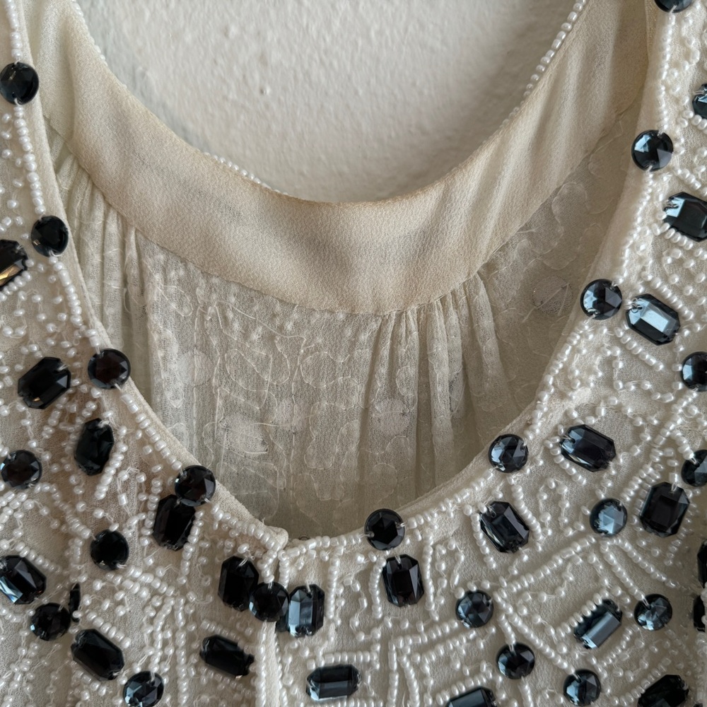 NWOT READ RARE Anthropologie Beaded Composition Top by Yumi Kim S - Picture 9 of 12